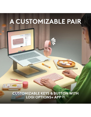 Combo Teclado y Ratón Inalámbricos Logitech Pebble 2 Rosa