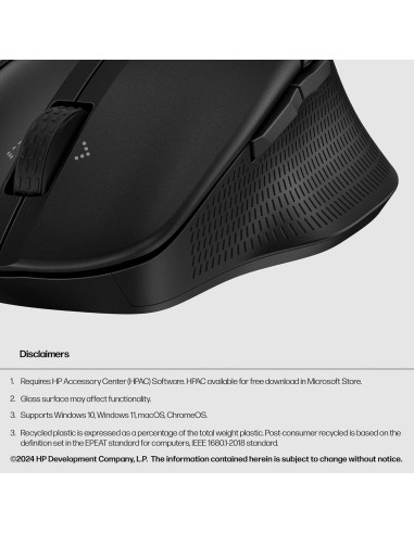 Ratón Bluetooth HP 480 Confort - 6 Botones Programables - Conexión a 3 Dispositivos