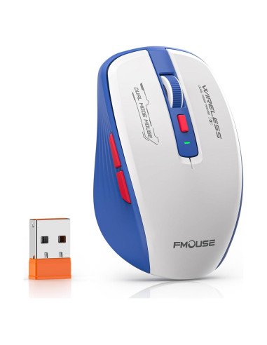 Ratón Inalámbrico Bluetooth FMOUSE Ergonómico con Teclas Laterales