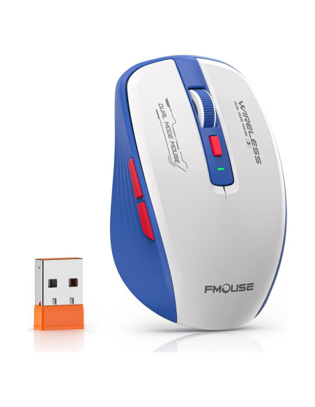 Ratón Inalámbrico Bluetooth FMOUSE Ergonómico con Teclas Laterales
