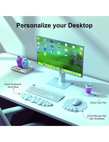 Alfombrilla de Ratón Ergonómica MOKURU Nube Azul con Reposamuñecas Alfombrilla de Ratón Ergonómica MOKURU Nube Azul con Reposamuñecas
