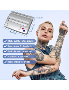 Impresora de Tatuajes LifeBasis Profesional con 20 Hojas A4/A5 2