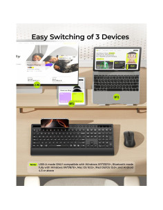 Combo Teclado y Ratón Inalámbrico seenda COE201 Ergonómico 2