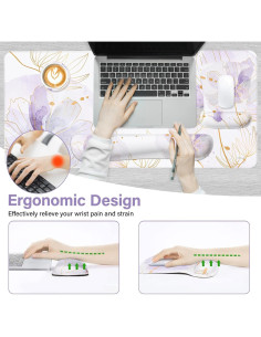 Alfombrilla de escritorio MOSISO ergonómica morada 90x40cm 2