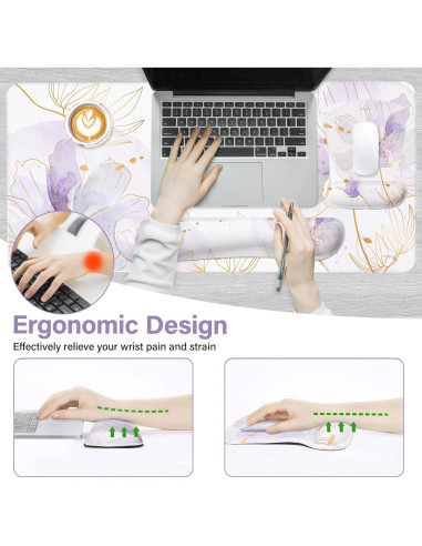 Alfombrilla de escritorio MOSISO ergonómica morada 90x40cm