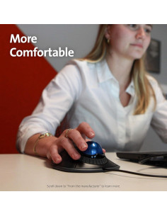Ratón ergonómico Kensington Orbit con bola de seguimiento azul 2