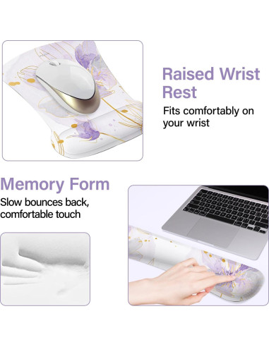 Alfombrilla de escritorio MOSISO ergonómica morada 90x40cm