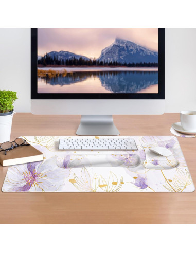 Alfombrilla de escritorio MOSISO ergonómica morada 90x40cm