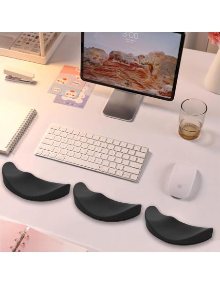 Reposamuñecas ergonómico ATEN.LLC para mouse - Silicona negra