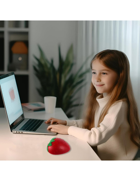 Ratón Inalámbrico Bluetooth Genérico Forma de Fresa 1000DPI Ratón Inalámbrico Bluetooth Genérico Forma de Fresa 1000DPI