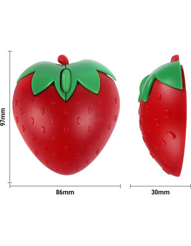Ratón Inalámbrico Bluetooth Genérico Forma de Fresa 1000DPI