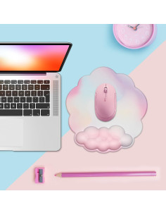 Almohadilla para Mouse JIKIOU Nube Arcoíris con Soporte 2