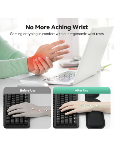 Set Ergonómico TECKNET 3-en-1 con Reposamuñecas de Espuma