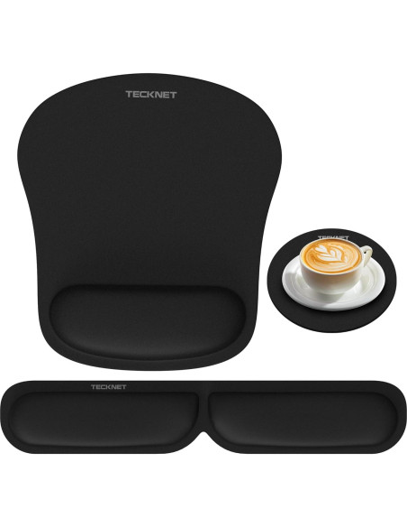 Set Ergonómico TECKNET 3-en-1 con Reposamuñecas de Espuma