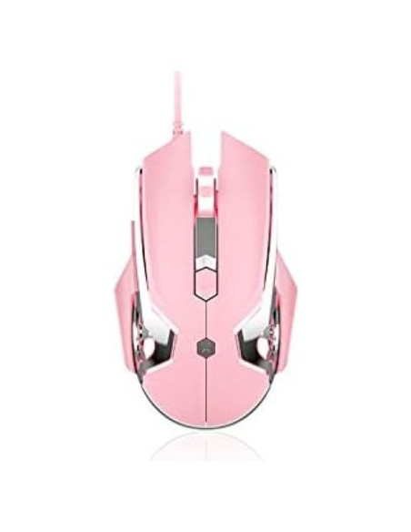 Ratón Gaming AJ120 Firstblood Rosa Ergonómico USB LED 1.7m