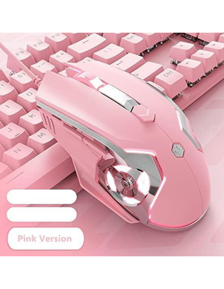 Ratón Gaming AJ120 Firstblood Rosa Ergonómico USB LED 1.7m