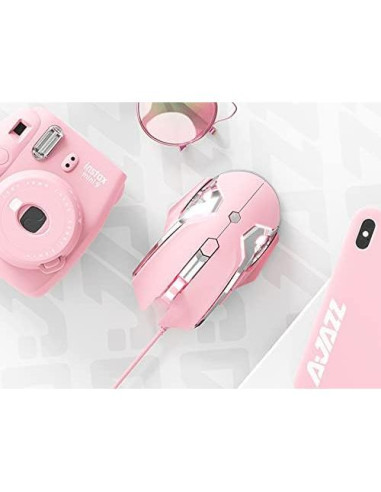 Ratón Gaming AJ120 Firstblood Rosa Ergonómico USB LED 1.7m