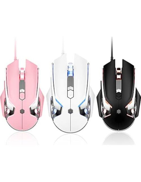 Ratón Gaming AJ120 Firstblood Rosa Ergonómico USB LED 1.7m