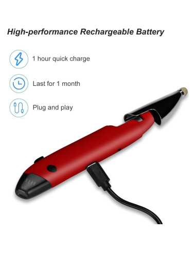 Ratón Óptico Ergonómico Inalámbrico Lychee Rojo con Stylus