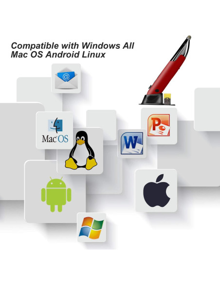 Ratón Óptico Ergonómico Inalámbrico Lychee Rojo con Stylus