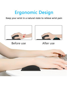 Reposamuñecas Ergonómico Dapesuom de Espuma Viscoelástica Negro 2