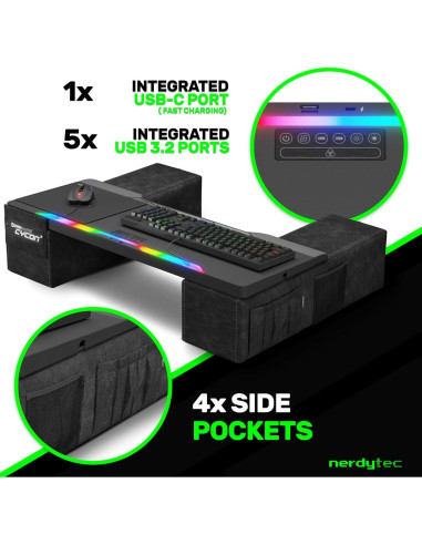 Escritorio de Juego Ergonómico Couchmaster CYCON HORIZONLIGHT