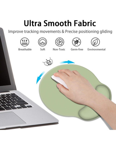 Alfombrilla de Ratón Ergonómica Britimes Verde Claro 25x23cm
