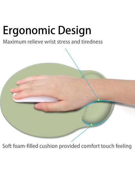 Alfombrilla de Ratón Ergonómica Britimes Verde Claro 25x23cm