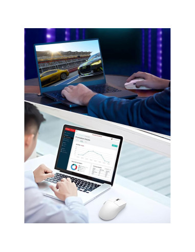 Ratón Gaming Inalámbrico E-YOOSO 4000 DPI Ergonómico Blanco