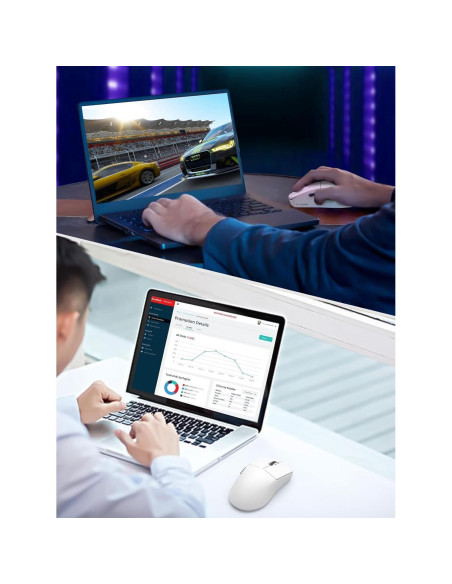 Ratón Gaming Inalámbrico E-YOOSO 4000 DPI Ergonómico Blanco