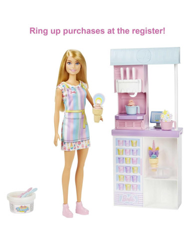 Juego de heladería Barbie con muñeca y accesorios 30.48 cm