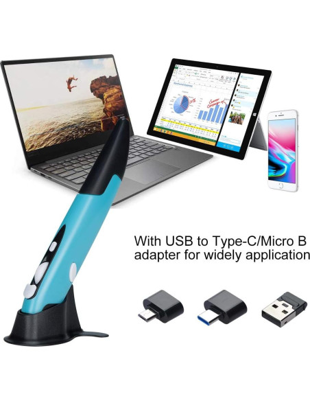 Ratón Óptico Inalámbrico Lychee Mini 800/1200/1600 DPI Azul