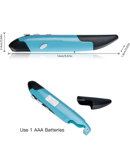 Ratón Óptico Inalámbrico Lychee Mini 800/1200/1600 DPI Azul