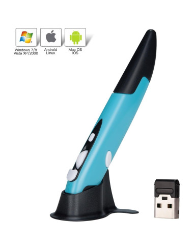 Ratón Óptico Inalámbrico Lychee Mini 800/1200/1600 DPI Azul