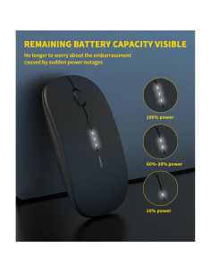 Ratón Inalámbrico Recargable Anmck AW01P - Silencioso 4 DPI 2
