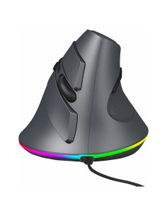 Ratón Vertical YOCUNKER USB Ergonómico 7200 DPI RGB Gris