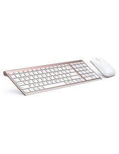 Combo Teclado y Ratón Inalámbricos Seenda Rosa Oro Slim