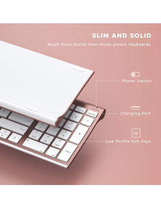 Combo Teclado y Ratón Inalámbricos Seenda Rosa Oro Slim 2