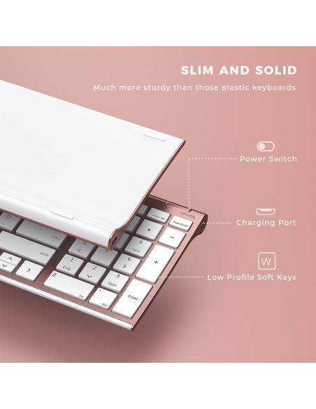 Combo Teclado y Ratón Inalámbricos Seenda Rosa Oro Slim