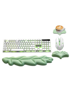 Reposamuñecas Ergonómico NEENALO en Forma de Hoja Verde Pastel