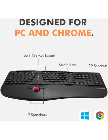 Teclado Inalámbrico Ergonómico X9 Performance con Trackball