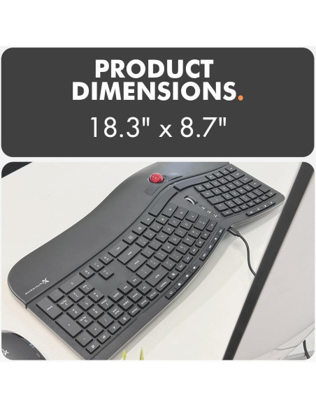 Teclado Inalámbrico Ergonómico X9 Performance con Trackball