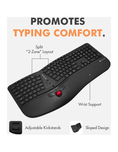 Teclado Inalámbrico Ergonómico X9 Performance con Trackball