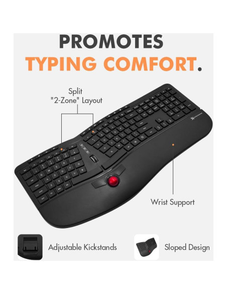 Teclado Inalámbrico Ergonómico X9 Performance con Trackball