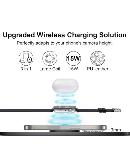 Alfombrilla de Carga Inalámbrica 15W VIVIYA con Soporte