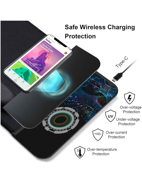 Alfombrilla de Carga Inalámbrica 15W VIVIYA con Soporte