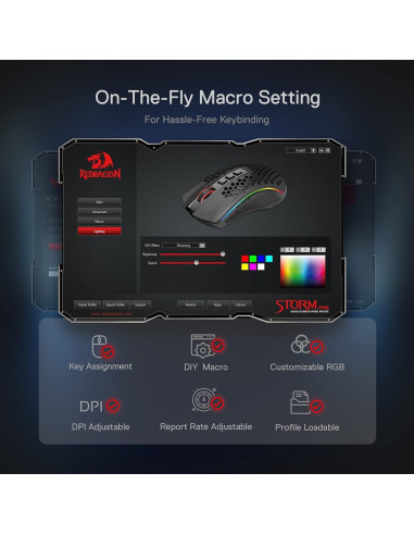Ratón Gaming Inalámbrico Redragon M808 Storm Pro RGB 16000 DPI