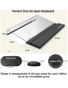 Reposamuñecas ergonómico Cebonia 4 en 1 con soporte de teclado 2