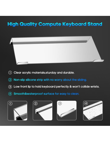 Reposamuñecas ergonómico Cebonia 4 en 1 con soporte de teclado