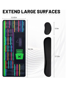 Juego de Almohadilla de Escritorio LYASILYHS 3-en-1 Ergonómica 2